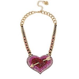 Rhinestone Pave Heart Statement Necklace